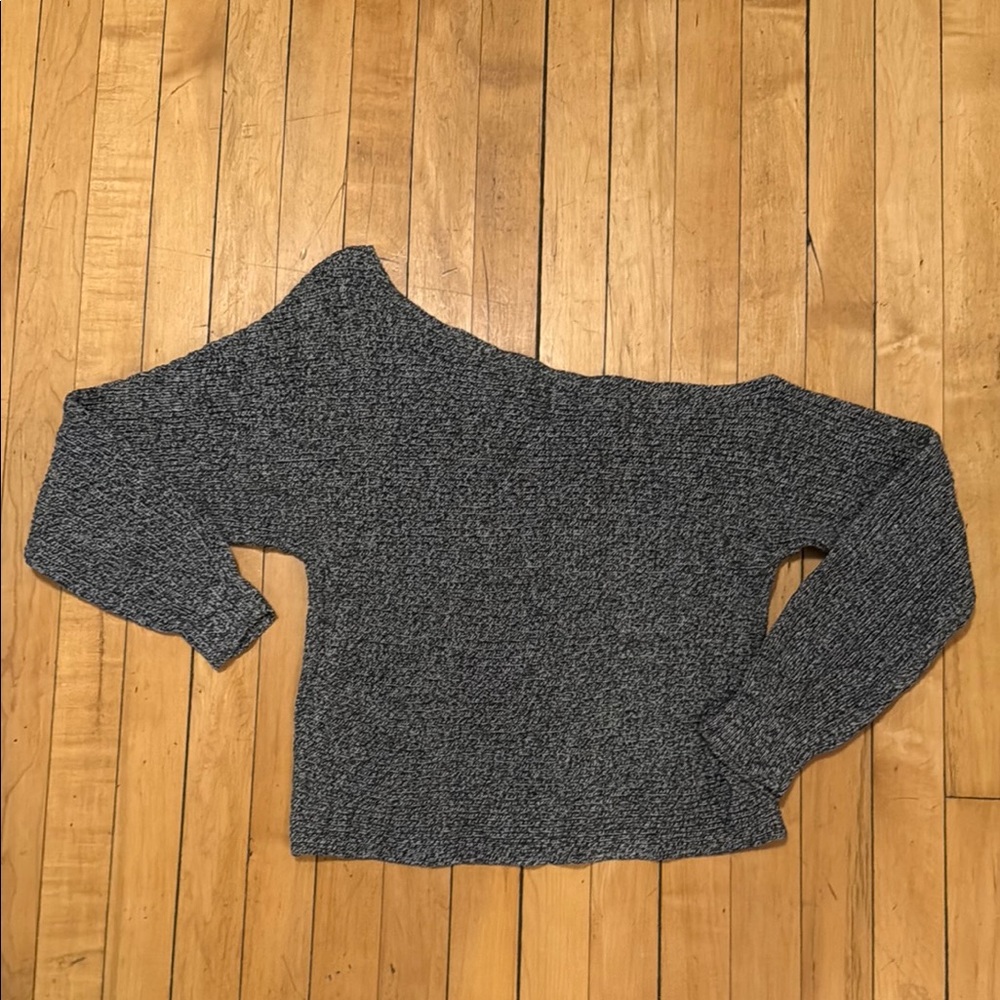 Off the Shoulder Gray Women's Sweater